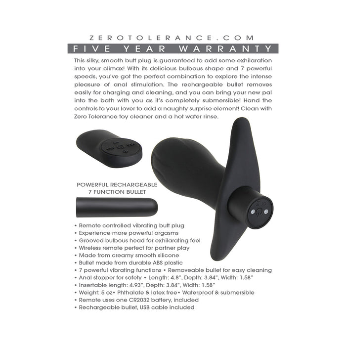 Booty Bounce Black Vibrating Butt Plug | SexToy.com