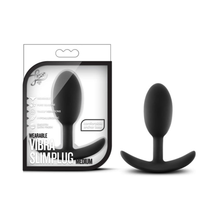 Luxe Wearable Vibra Slim Plug Medium Black | SexToy.com