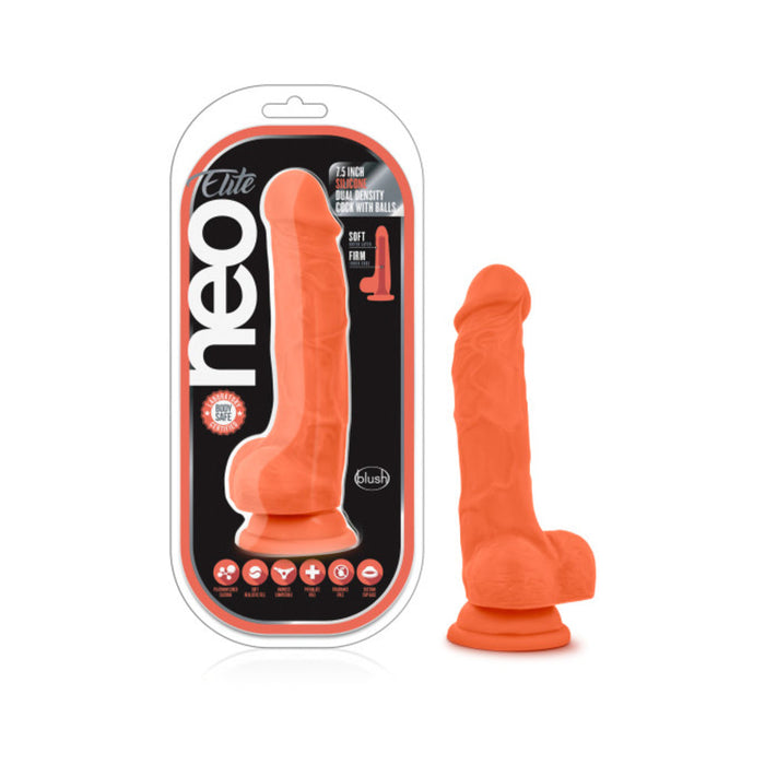 Neo Elite - 7.5in Silicone Dual Density Cock With Balls | SexToy.com
