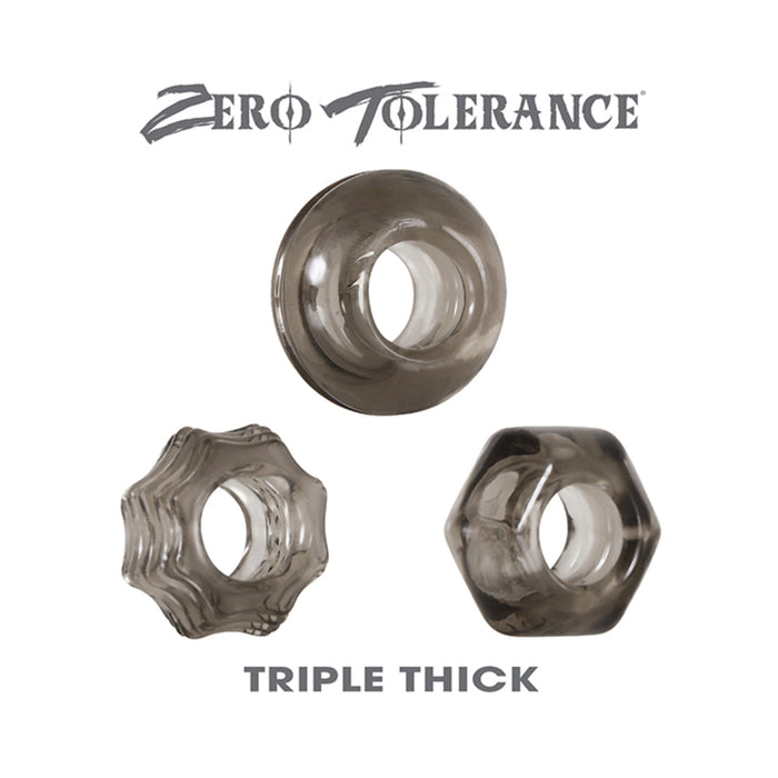 Triple Thick Cock Ring Trio Smoke | SexToy.com