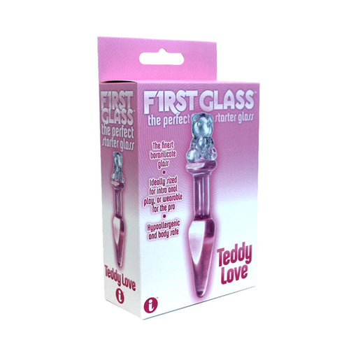 First Glass Teddy Love Plug Glass Butt Plug Pink | SexToy.com