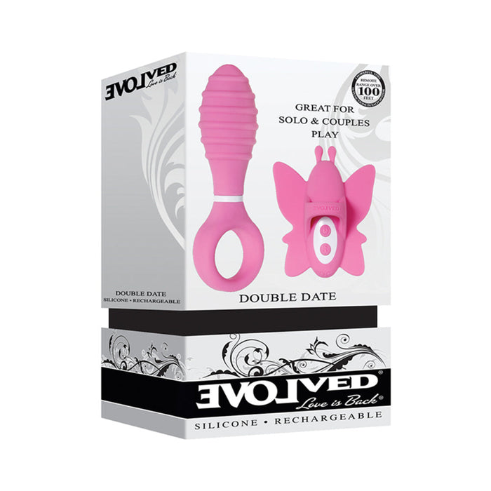 Evolved Double Date Couples Toy Vibrating Butt Plug Vibrating Butterfly Clit Stimulator10 Functions | SexToy.com