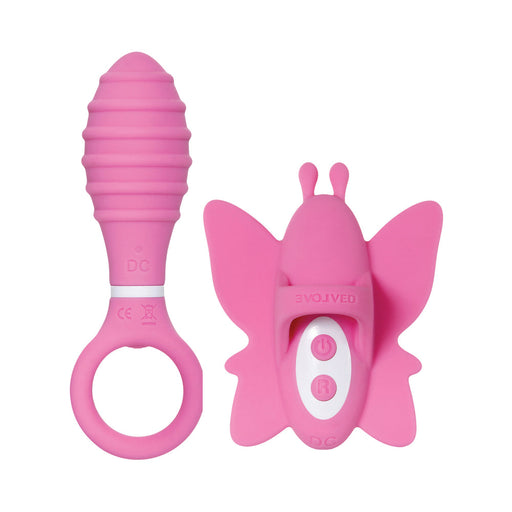 Evolved Double Date Couples Toy Vibrating Butt Plug Vibrating Butterfly Clit Stimulator10 Functions | SexToy.com