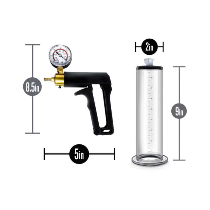 Performance - Vx7 Vacuum Penis Pump With Brass Trigger & Pressure Gauge  -  Clear | SexToy.com
