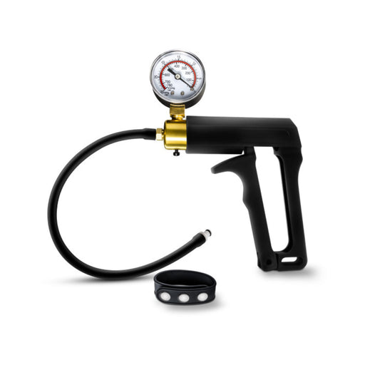Performance - Gauge Pump Trigger With Silicone Tubing And Silicone Cock Strap - Black | SexToy.com