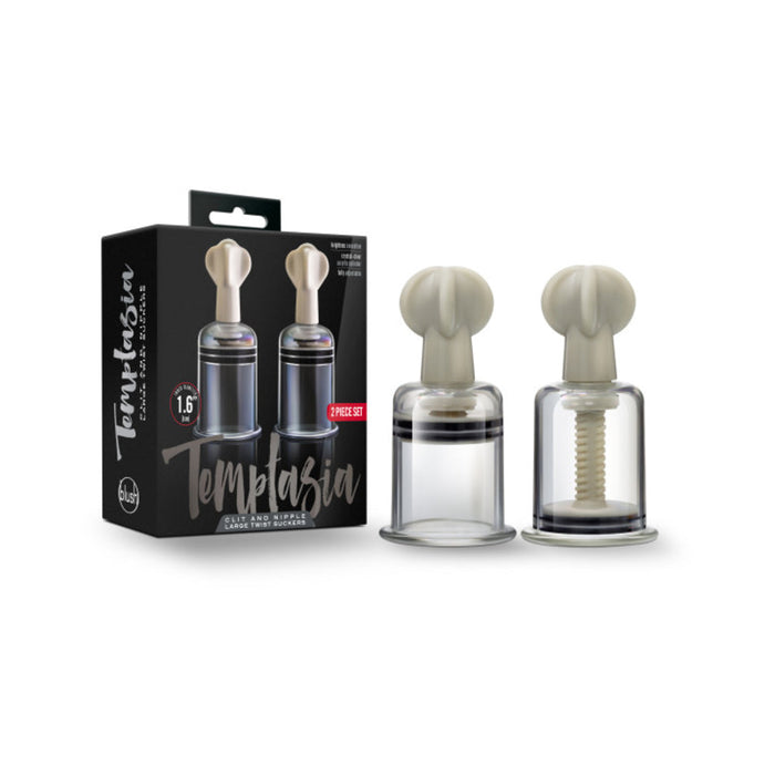 Temptasia - Clit And Nipple Large Twist Suckers - Set Of 2 - Clear | SexToy.com