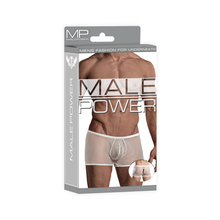 Male Power Stretch Net Peek-a-buns White S/m | SexToy.com