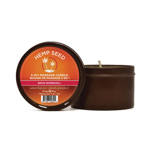 Earthly Body Hemp Seed 3-in-1 Candle 6oz - Bikini Bombshell | SexToy.com
