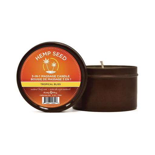 Earthly Body Hemp Seed 3-in-1 Candle 6oz - Tropical Bliss | SexToy.com