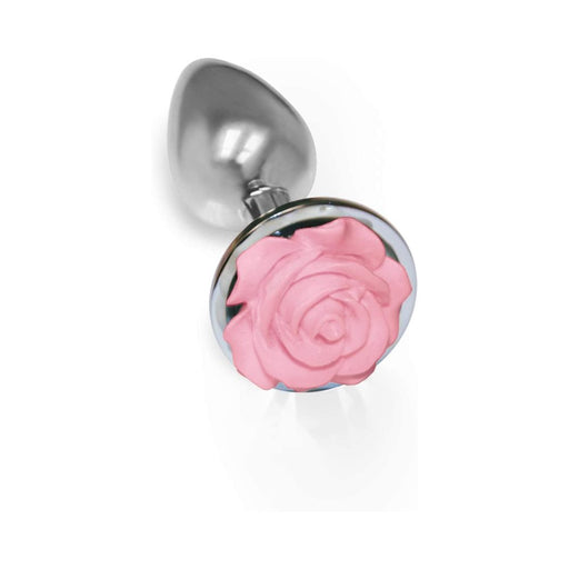 The 9"s The Silver Starter Rose Floral Stinless Steel Butt Plug Pink | SexToy.com