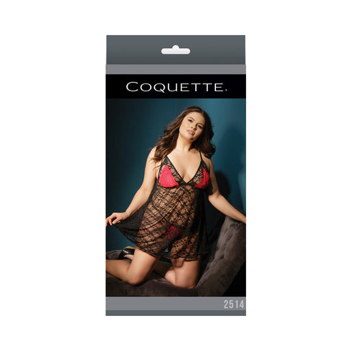 Baby Doll & G-string G-string Blk/red/fucia Xl | SexToy.com