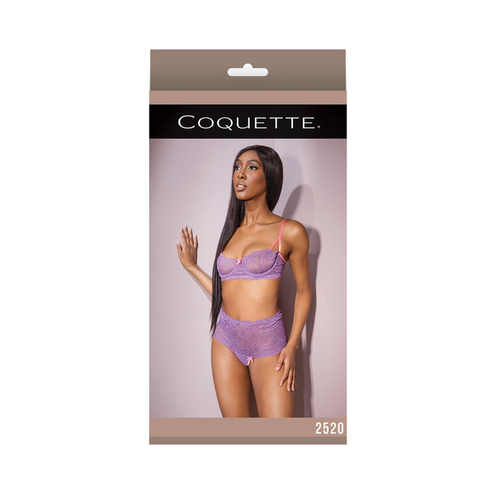 Bra & Highwaisted Thong Lavender/Pink L | SexToy.com