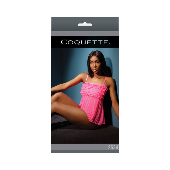 Ruffle Baby Doll Neon Pink Os | SexToy.com