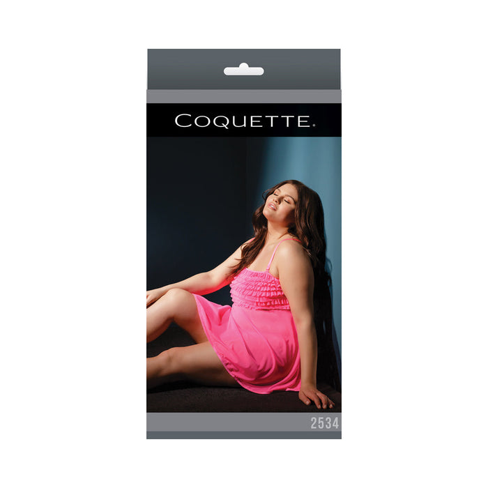 Ruffle Baby Doll Neon Pink Xl | SexToy.com
