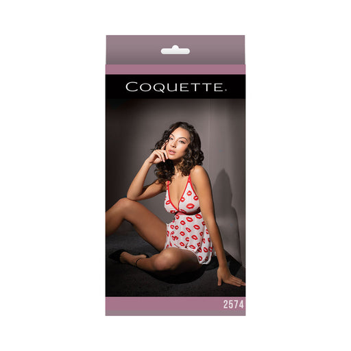 Babydoll And Thong White/red Os | SexToy.com