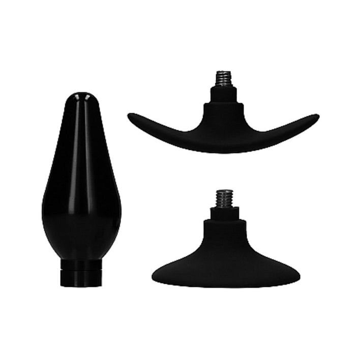 Interchangeable Butt Plug Set - Pointed Medium - Black | SexToy.com