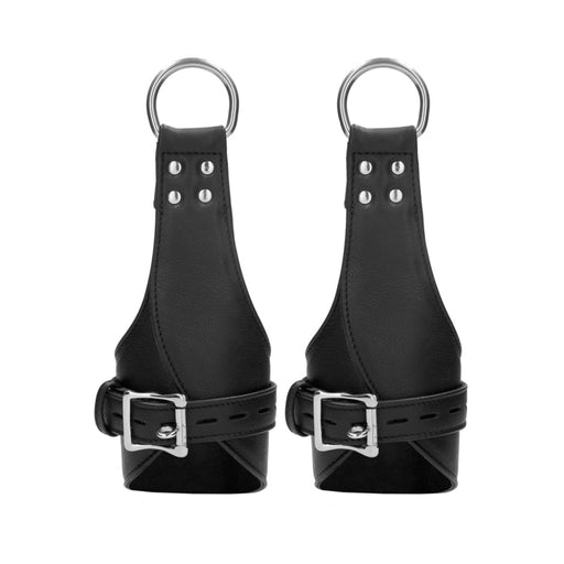 Ouch! Pain - Calf Leather Suspension Wrist Bondage Handcuffs | SexToy.com