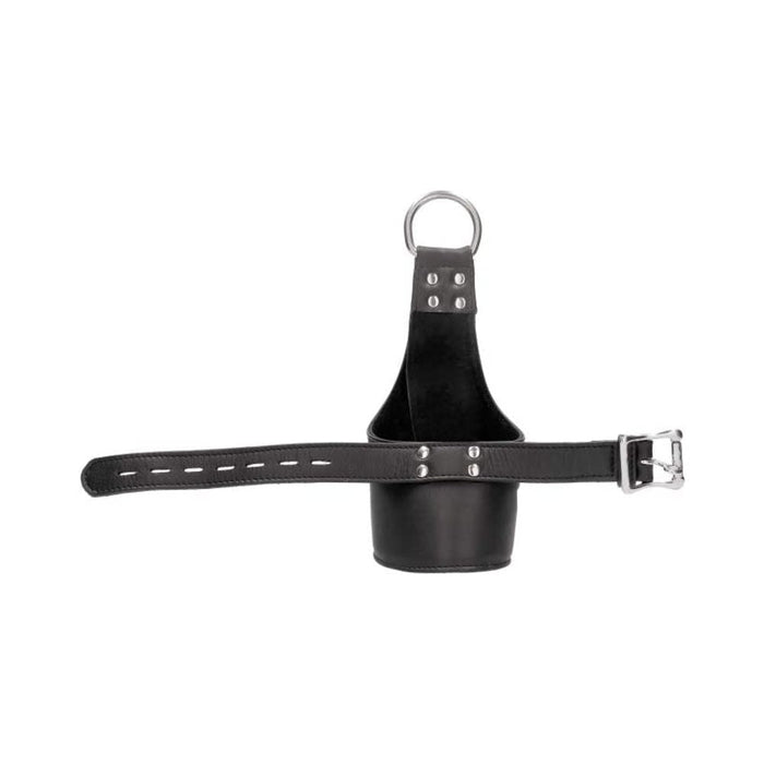 Ouch! Pain - Calf Leather Suspension Wrist Bondage Handcuffs | SexToy.com