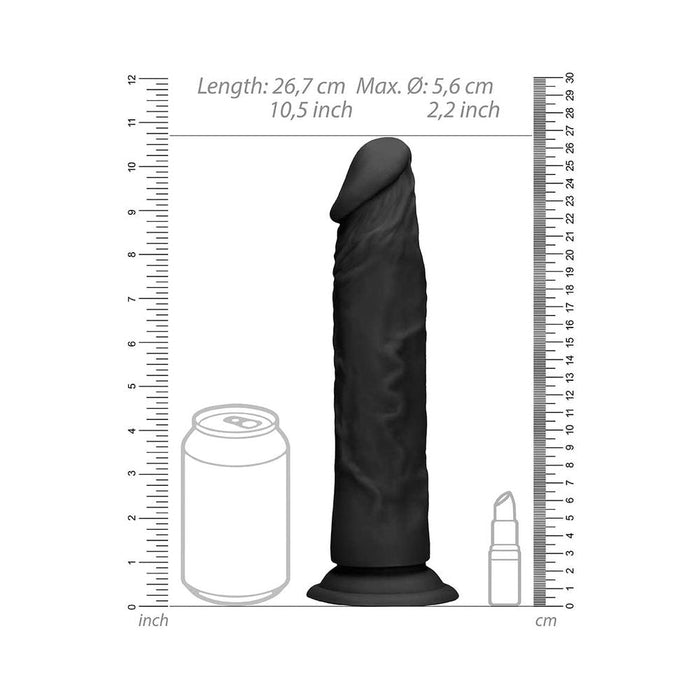 Realrock - 10 / 25 Cm Realistic Dildo - Black | SexToy.com