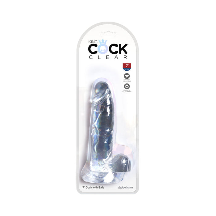 King Cock Clear 7in Cock with Balls | SexToy.com