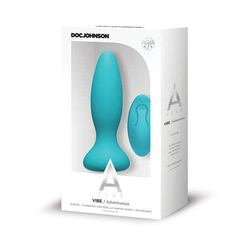 A-play Vibe Adventurous Rechargeable Silicone Anal Plug With Remote Teal | SexToy.com