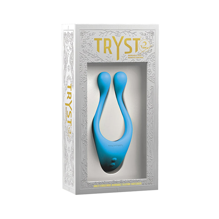 Tryst V2 Bendable Multi Erogenous Zone Massager Remote Teal | SexToy.com