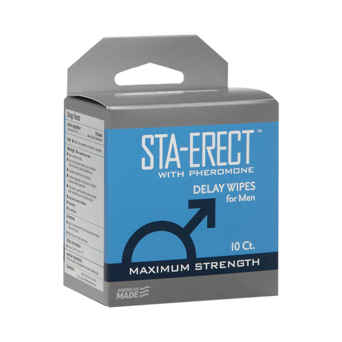 Sta-erect With Pheromone Delay Wipes For Men 10 Pack | SexToy.com