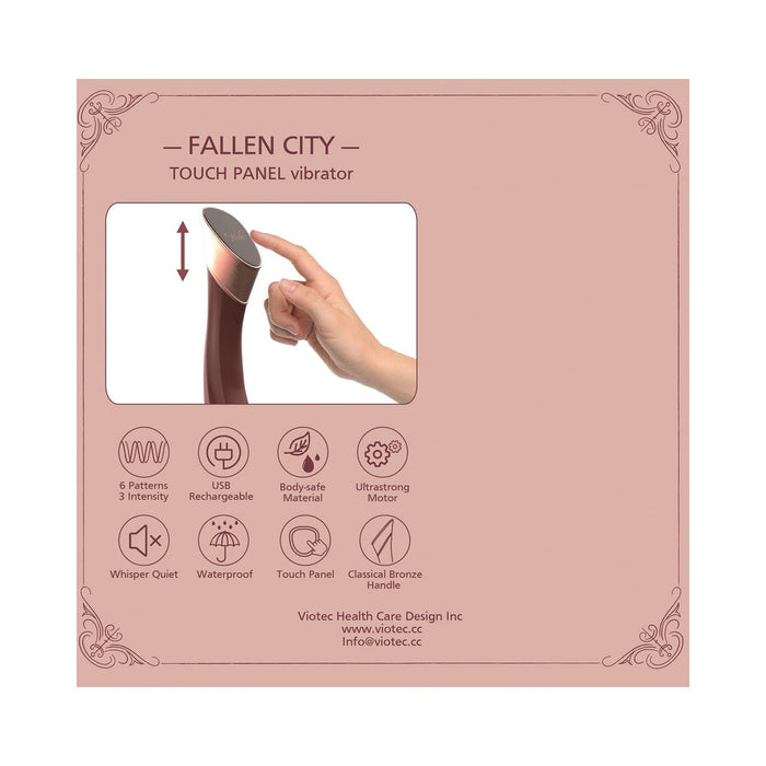 Fallen City Touch Panel G-spot Vibrator In Wine | SexToy.com
