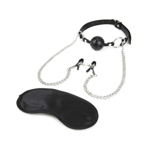 Lux Fetish Breathable Gag With Nipple Clamp | SexToy.com