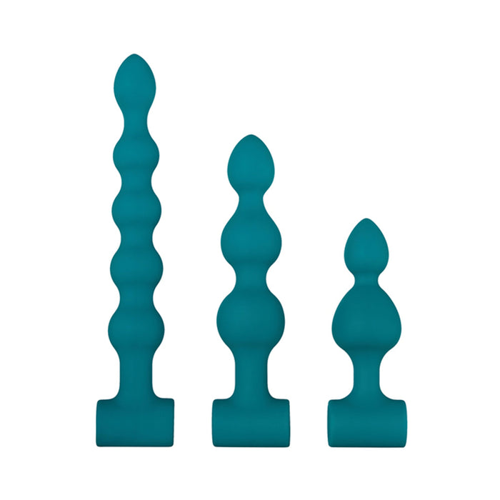 A&E Vibrating Bumpy Bead Set Teal | SexToy.com