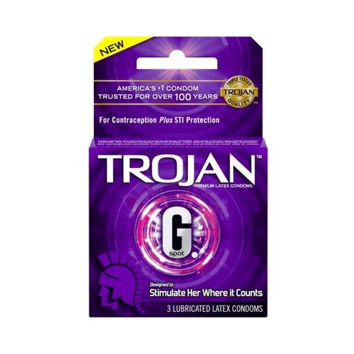 Trojan G-spot Lubericated Latex Condom 3pk | SexToy.com
