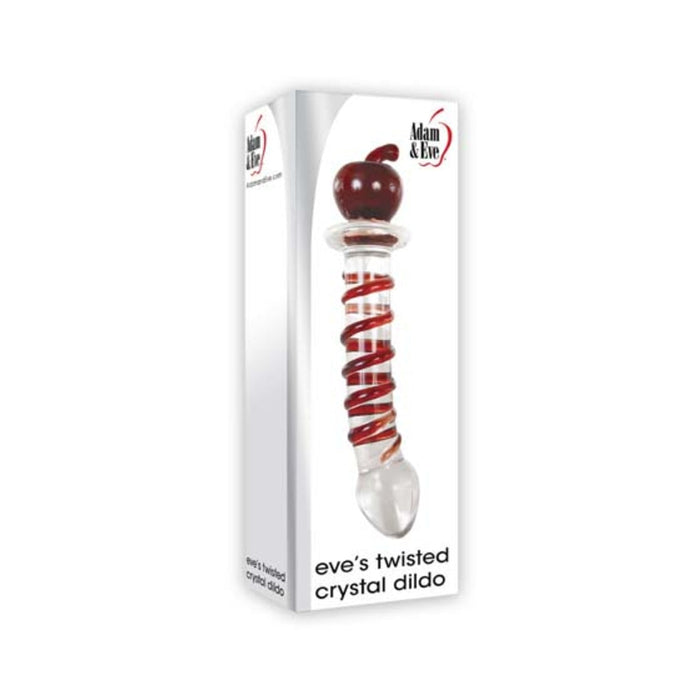 A&e Eve's Twisted Crystal Glass Dildo Red | SexToy.com