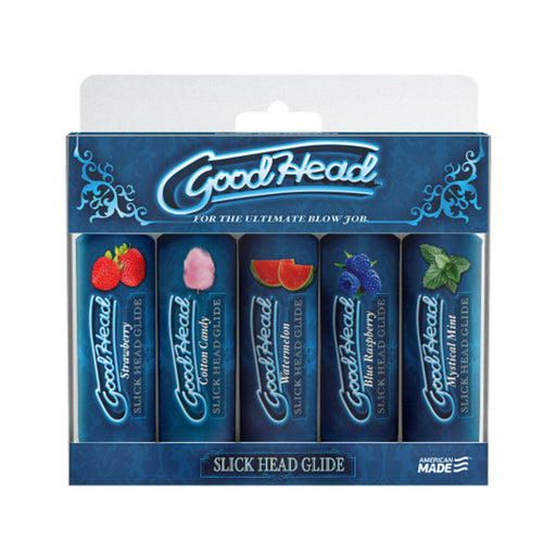 Goodhead - Slick Head  Glide - 5 Pack - 1 Fl. Oz Strawberry, Cotton Candy, Watermelon, Blue Raspberr | SexToy.com