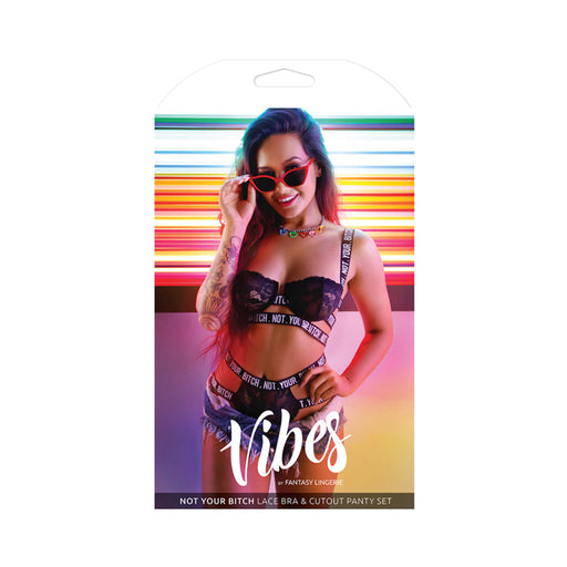 Vibes Not Your Bitch Bra/panty Black L/xl | SexToy.com