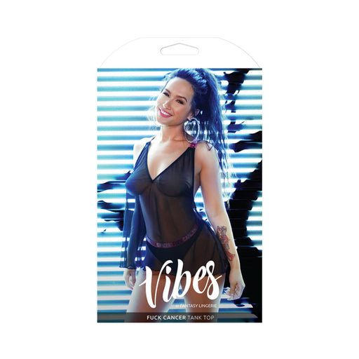 Vibes Fuck Cancer Racerback Tank Top Blk L/xl | SexToy.com