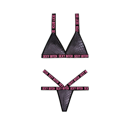 Vibes Sexy Bitch Reptile Print Set Blk Lxl | SexToy.com