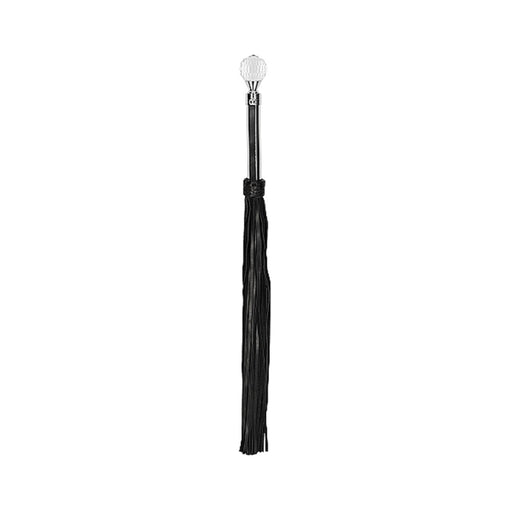 Sparkling Round Metal Handle Leather Flogger | SexToy.com