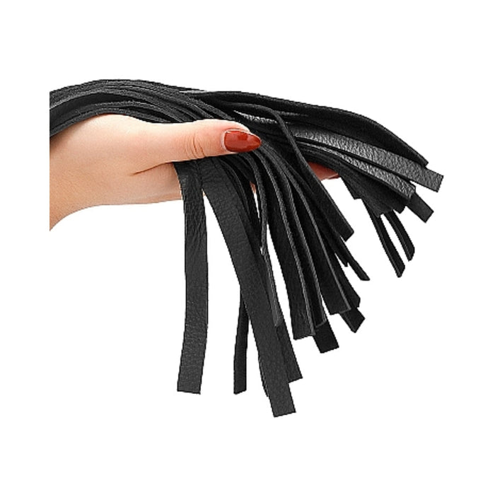 Sparkling Round Metal Handle Leather Flogger | SexToy.com