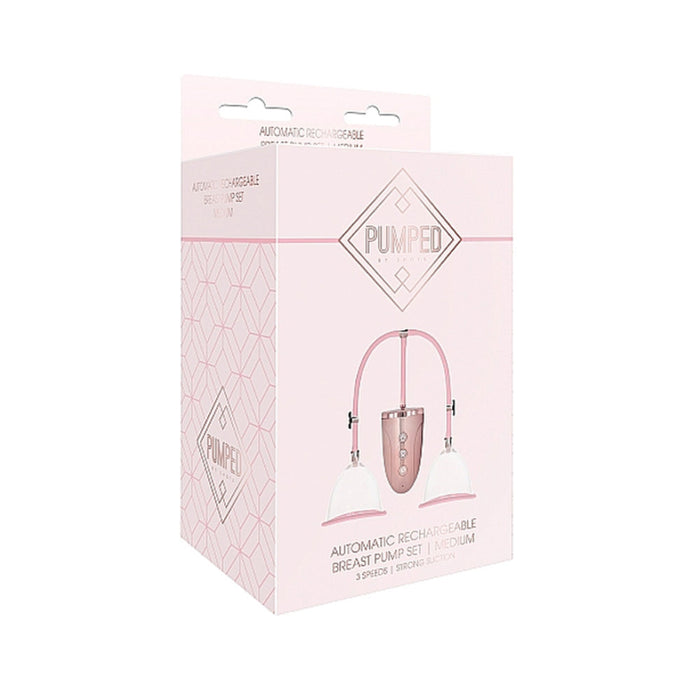 Automatic Rechargeable Breast Pump Set - Medium - Pink | SexToy.com