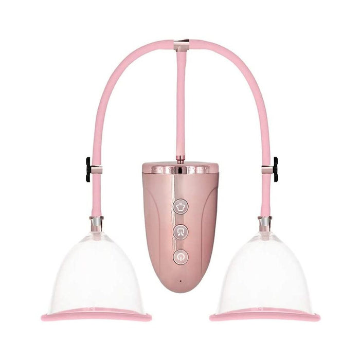 Automatic Rechargeable Breast Pump Set - Large - Pink | SexToy.com