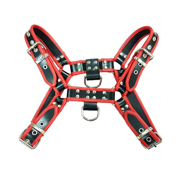 O.t.h Leather Harness - Black With Red Piping Size Large | SexToy.com