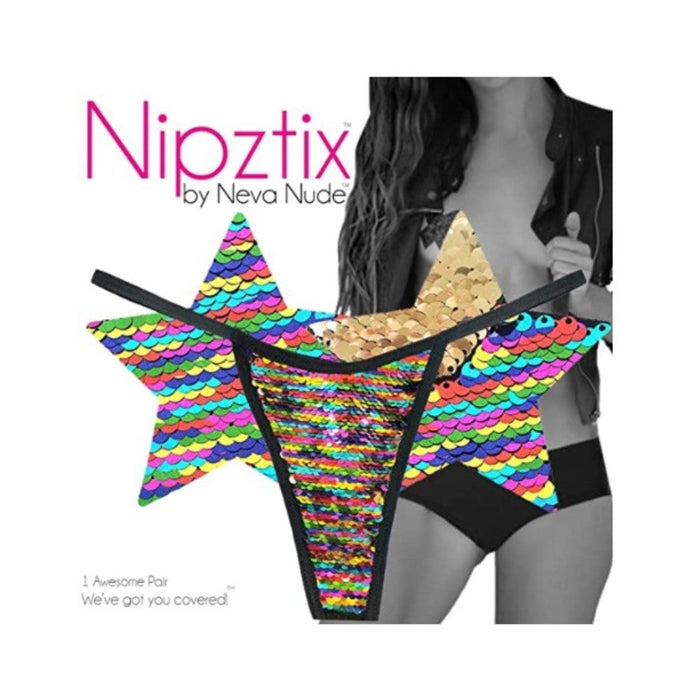 Neva Nude Pastie Funfetti Mulicolor Pastie And Panty Set | SexToy.com