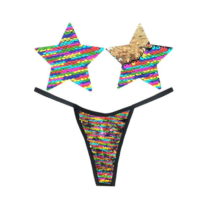 Neva Nude Pastie Funfetti Mulicolor Pastie And Panty Set | SexToy.com