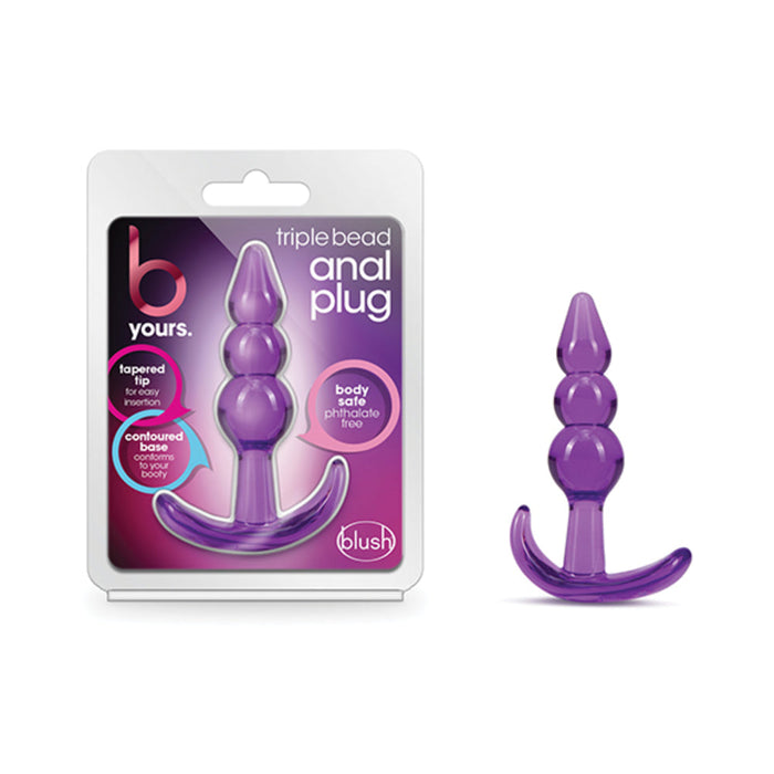 B Yours  Triple Bead Anal Plug Purple | SexToy.com
