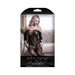 Sheer Dark Heart Off Shoulder Teddy Net Gartered Bodystocking One Size | SexToy.com