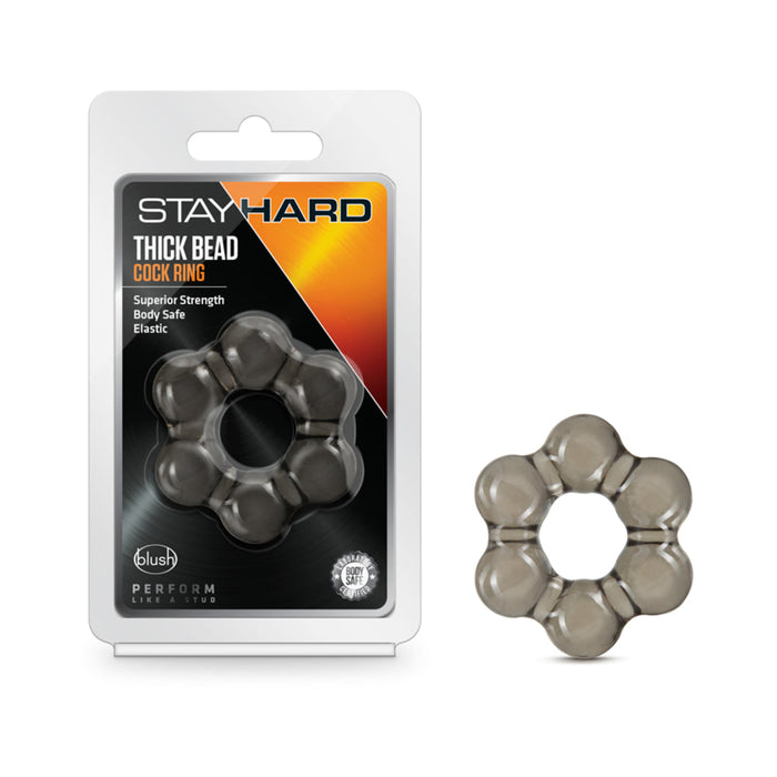 Stay Hard Thick Bead Cock Ring Black | SexToy.com