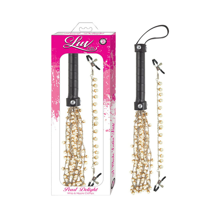 Luv Pearl Delight Whip & Nipple Clamps | SexToy.com