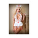 Medical Hat, Lace Keyhold Teddy With Detachable Garter, Skirt And Panties M/l White | SexToy.com