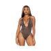 Shimmer Sheer Lunex Rhinestone Teddy, Thong Wrap Around Straps Black Os | SexToy.com