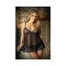 Moonlight Sheer Babydoll With Lace Trim And Panty S/m Black | SexToy.com